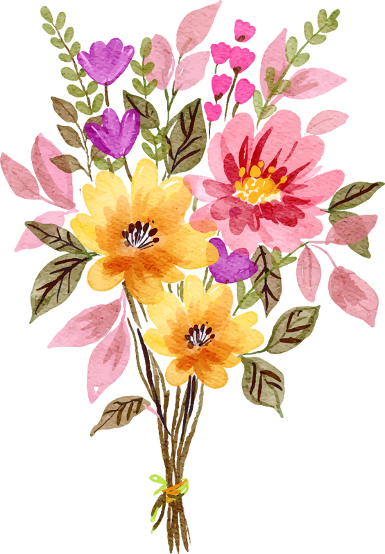 Floral Watercolor Bouquet Illustration